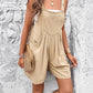 Solid Color Cotton and Linen Jumpsuit