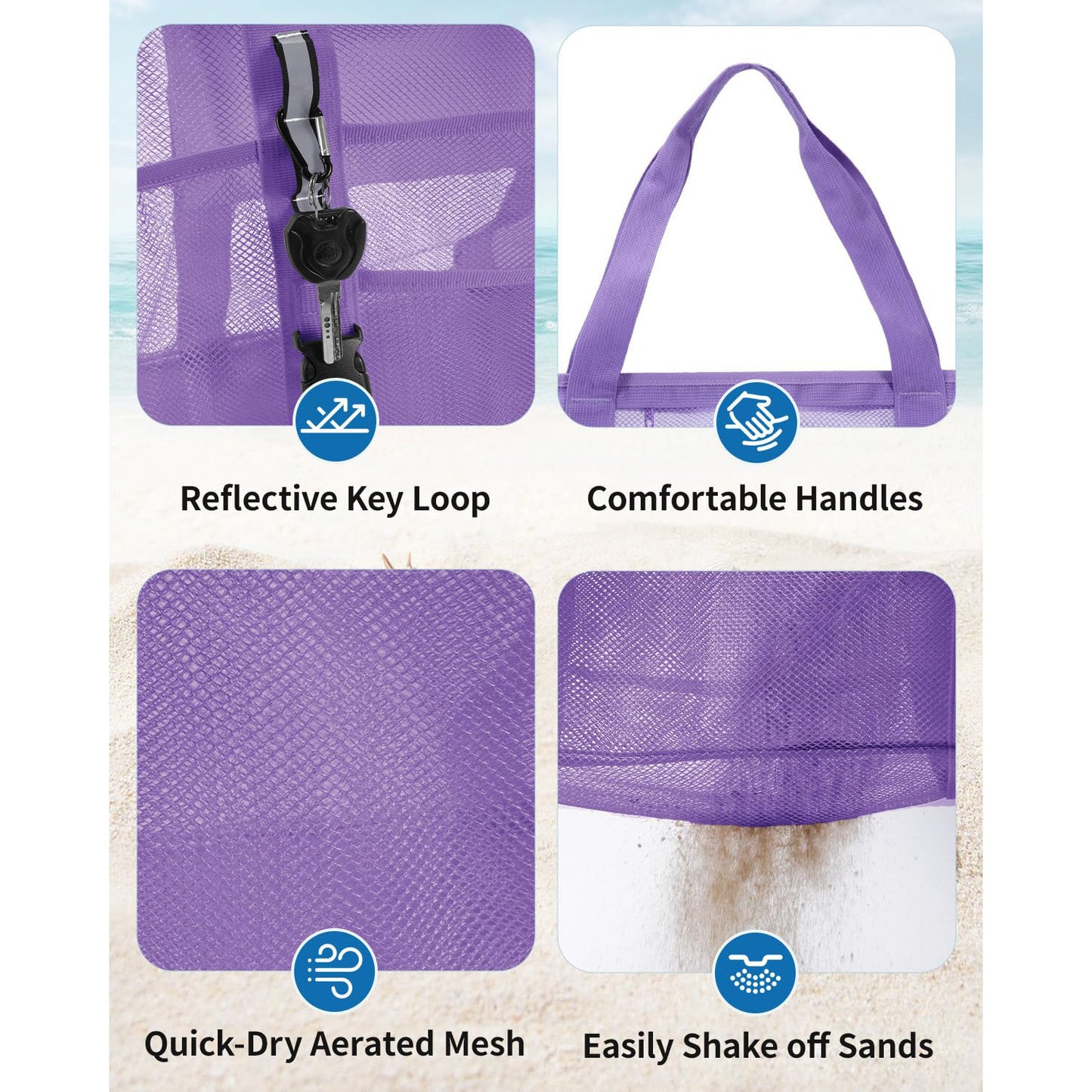 Large Mesh Beach Tote & Utility Bag