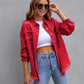 Long Raw Edge Ripped Denim Jacket