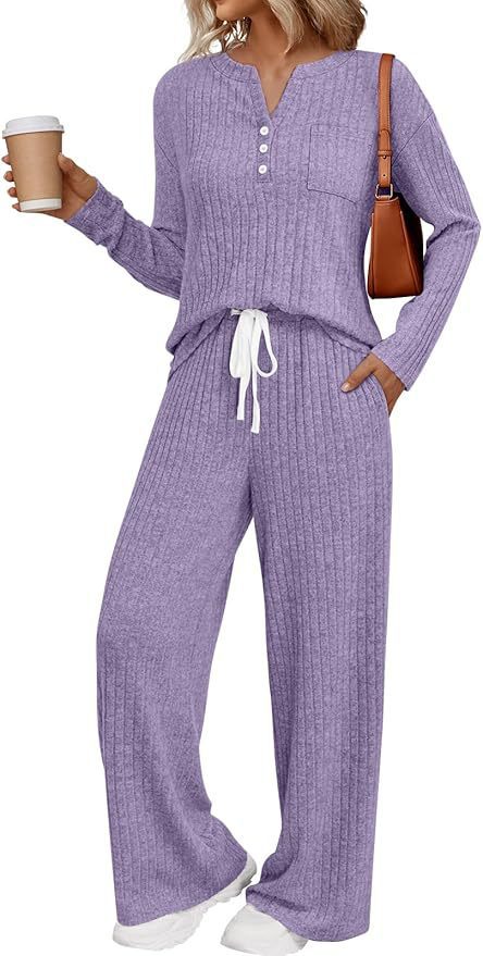 V-neck Outerwear Two-piece Pajamas for Women