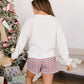 Red Plaid MERRY Holiday Long Sleeve Top and Shorts Set