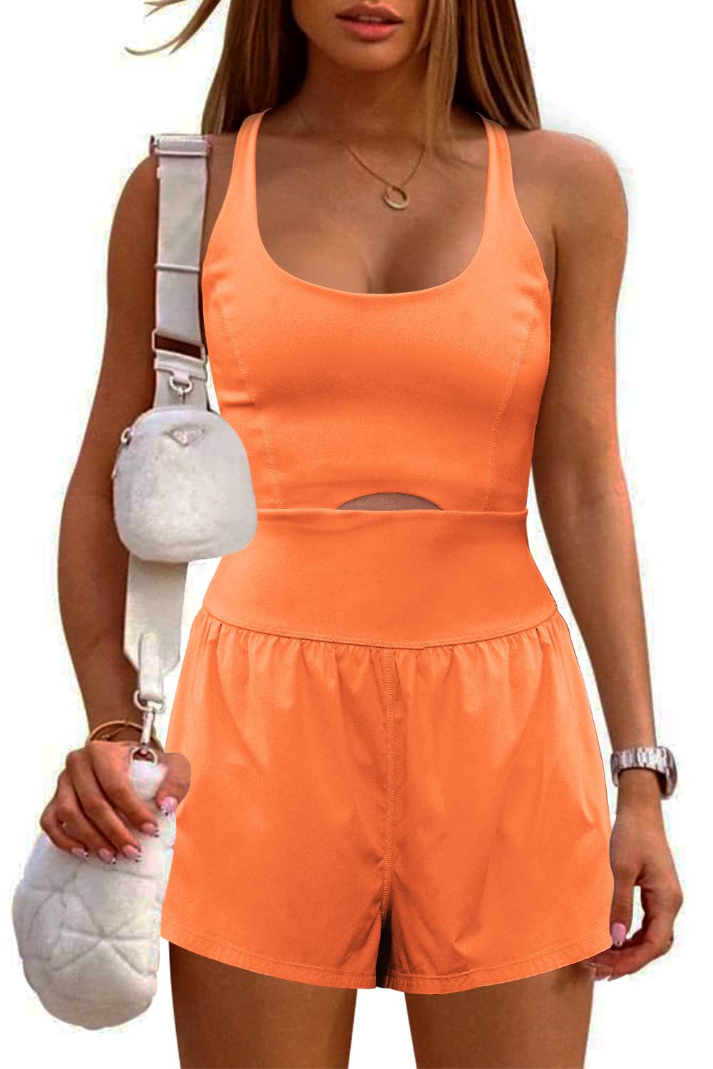 Cross Cutout Short Sports Romper