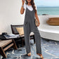 V Neck Loose Pockets Cami Jumpsuit