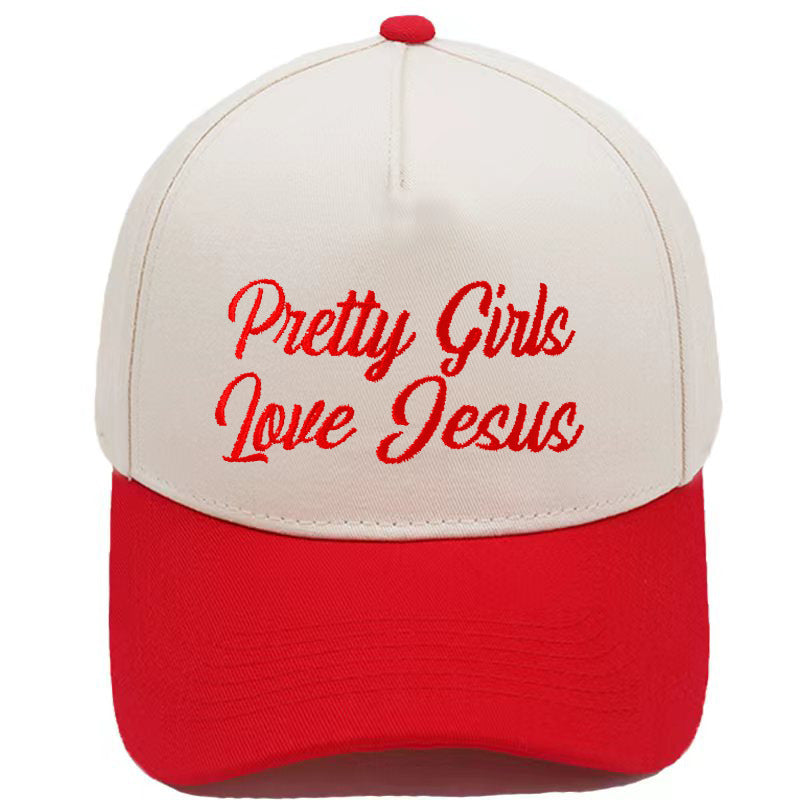 Embroidered Pretty Girls Love Jesus Baseball Cap
