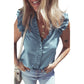 LooseFlesh Co vering Wrinkled Sleeveless Top