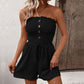 Button Smocked Strapless Romper-8 Colors