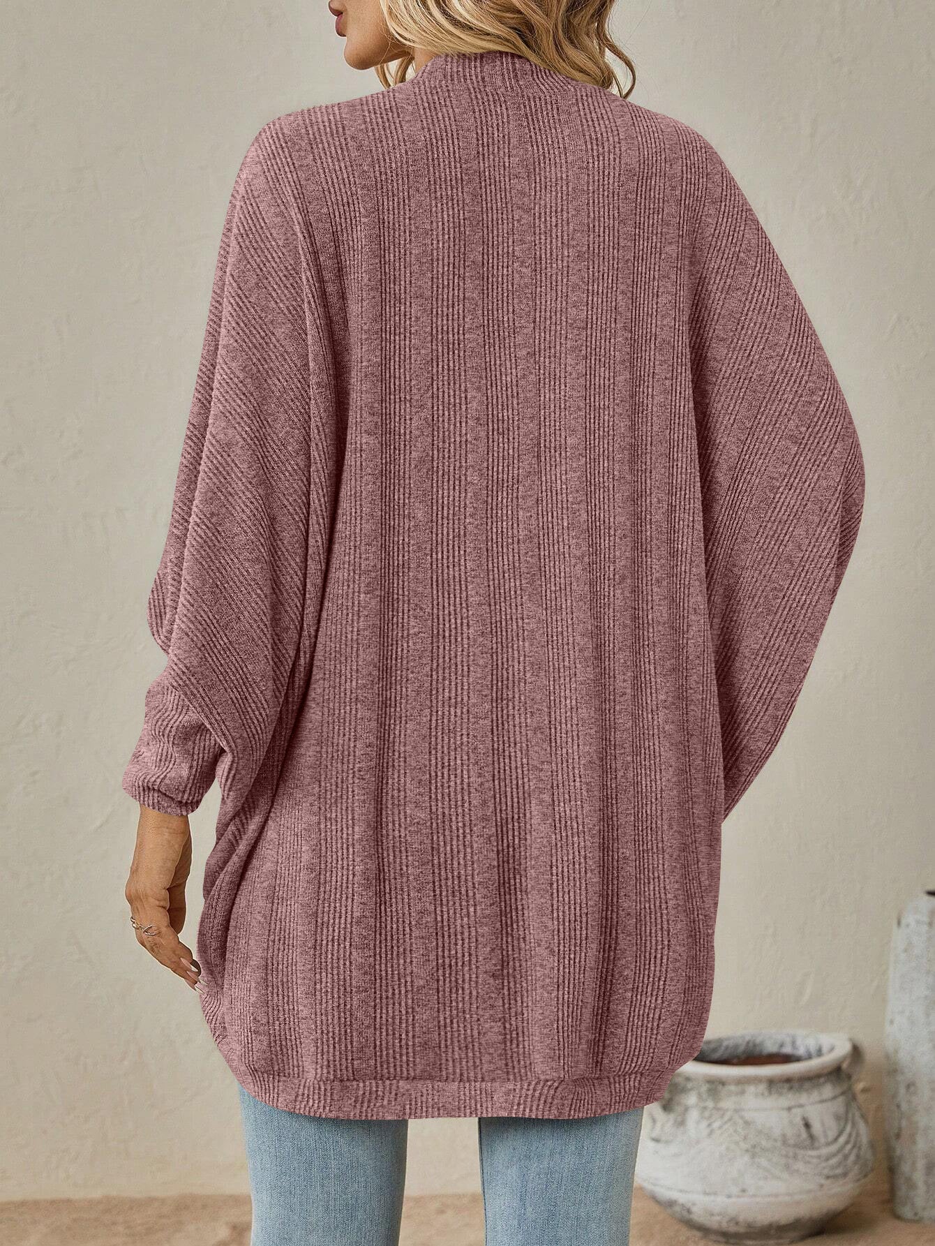 Knitted Batwing Sleeve Cardigan