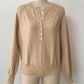 Crew Neck Button Front Knit Pullover