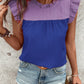 Sleeveless Ruffled Shoulder Contrast Top