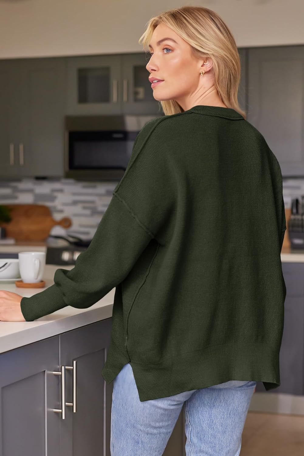 Crew Neck Batwing Sweater