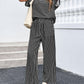 Stripe Round Neck Tee and Pant Set