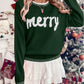 Merry Festive Knit Sweater  Casual Holiday Crewneck Pullover Top