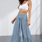 Boho Strappy Elastic Waist Wide Leg Pants