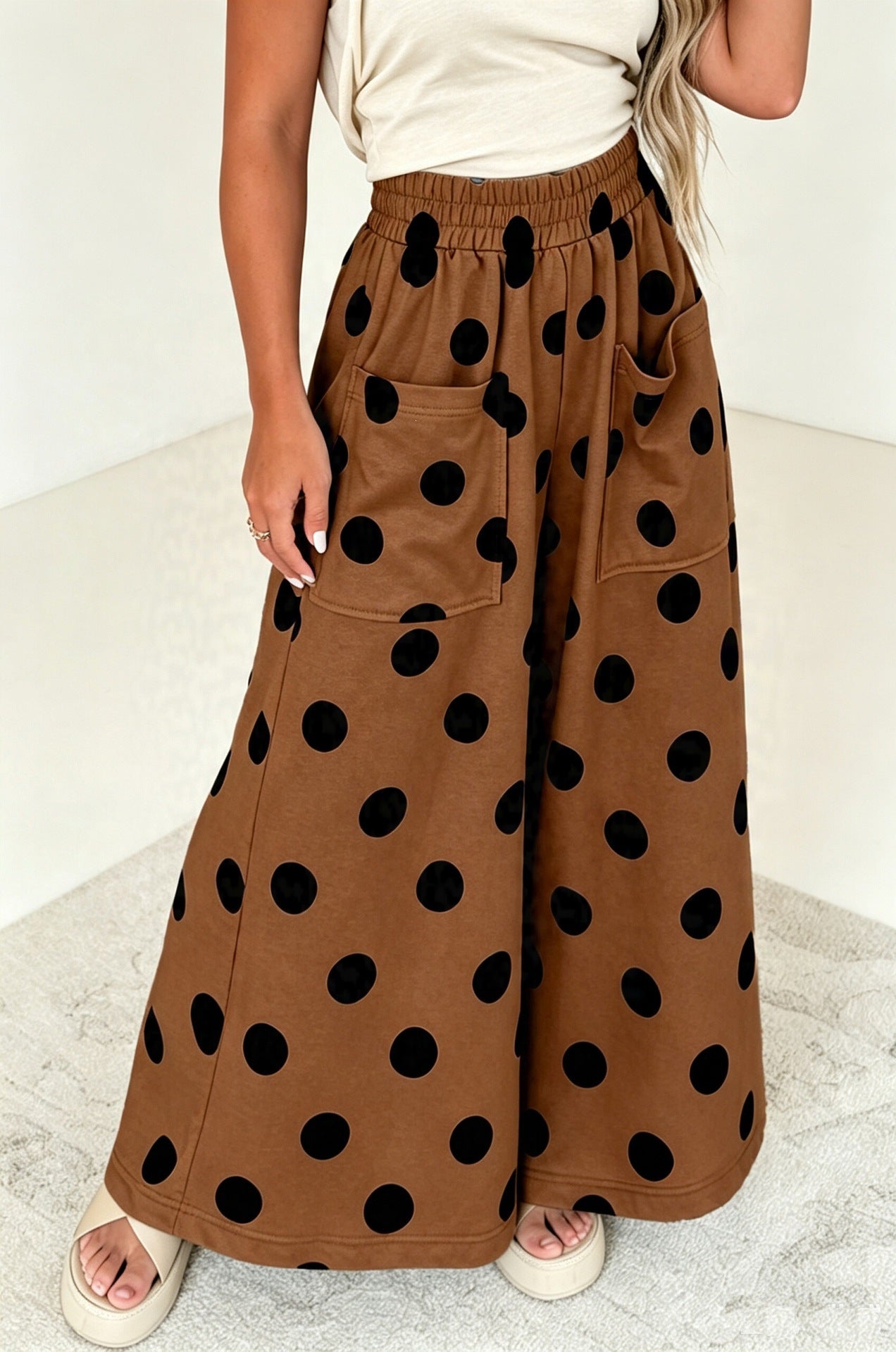 Polka Dot Wide Leg Pants