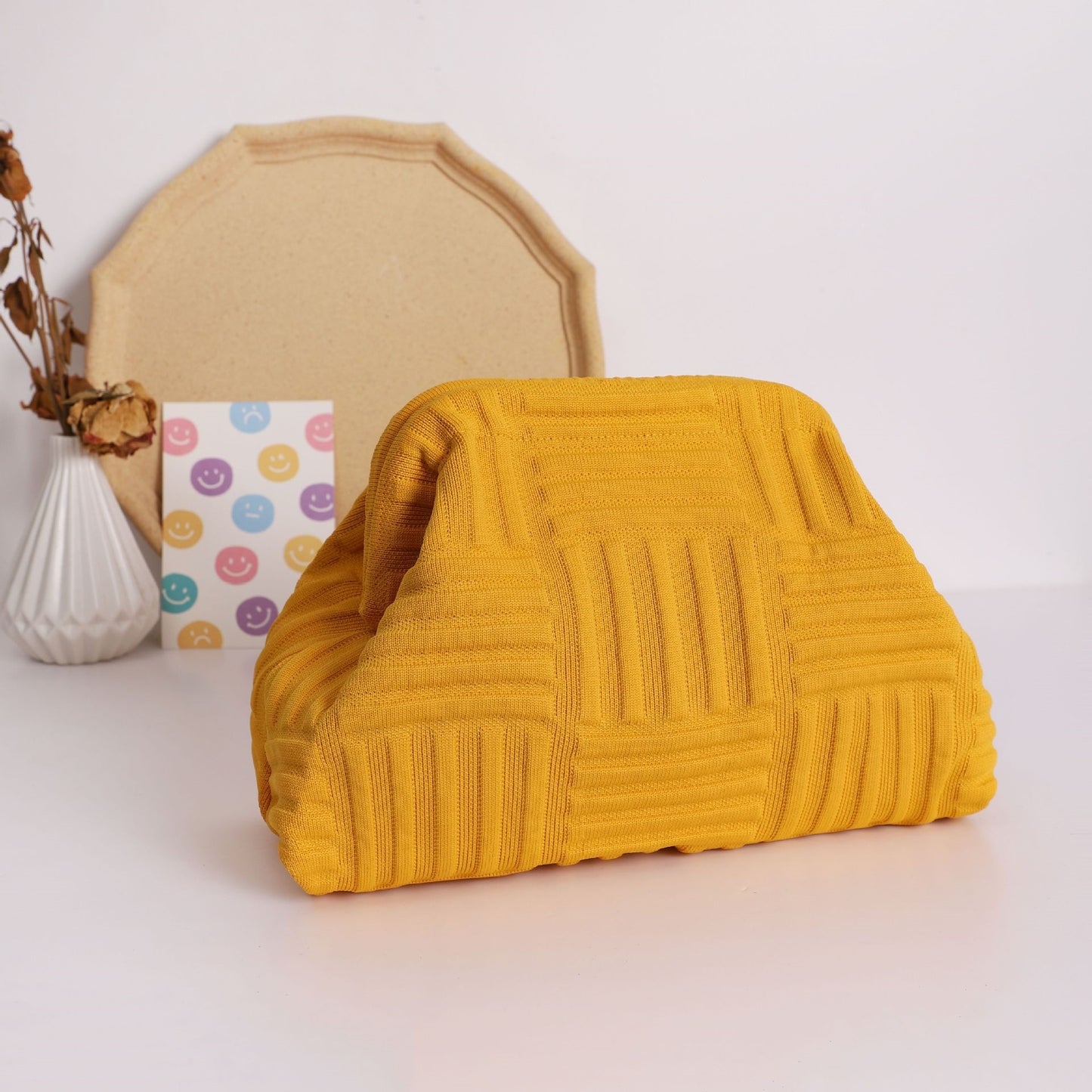Wave Knit Clutch Bag
