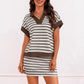 Earthy Stripe Polo and Skirt Co-Ord Set
