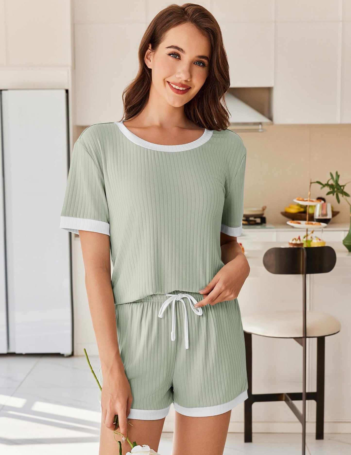Cozy Ribbed Contrast Lounge Set