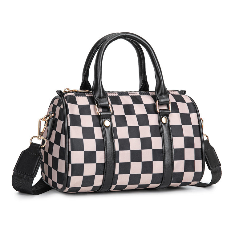 Checkered Boston Bag