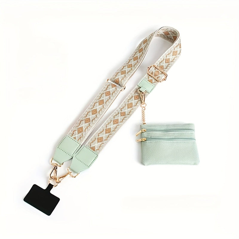 Phone Strap with Zppered Pouch