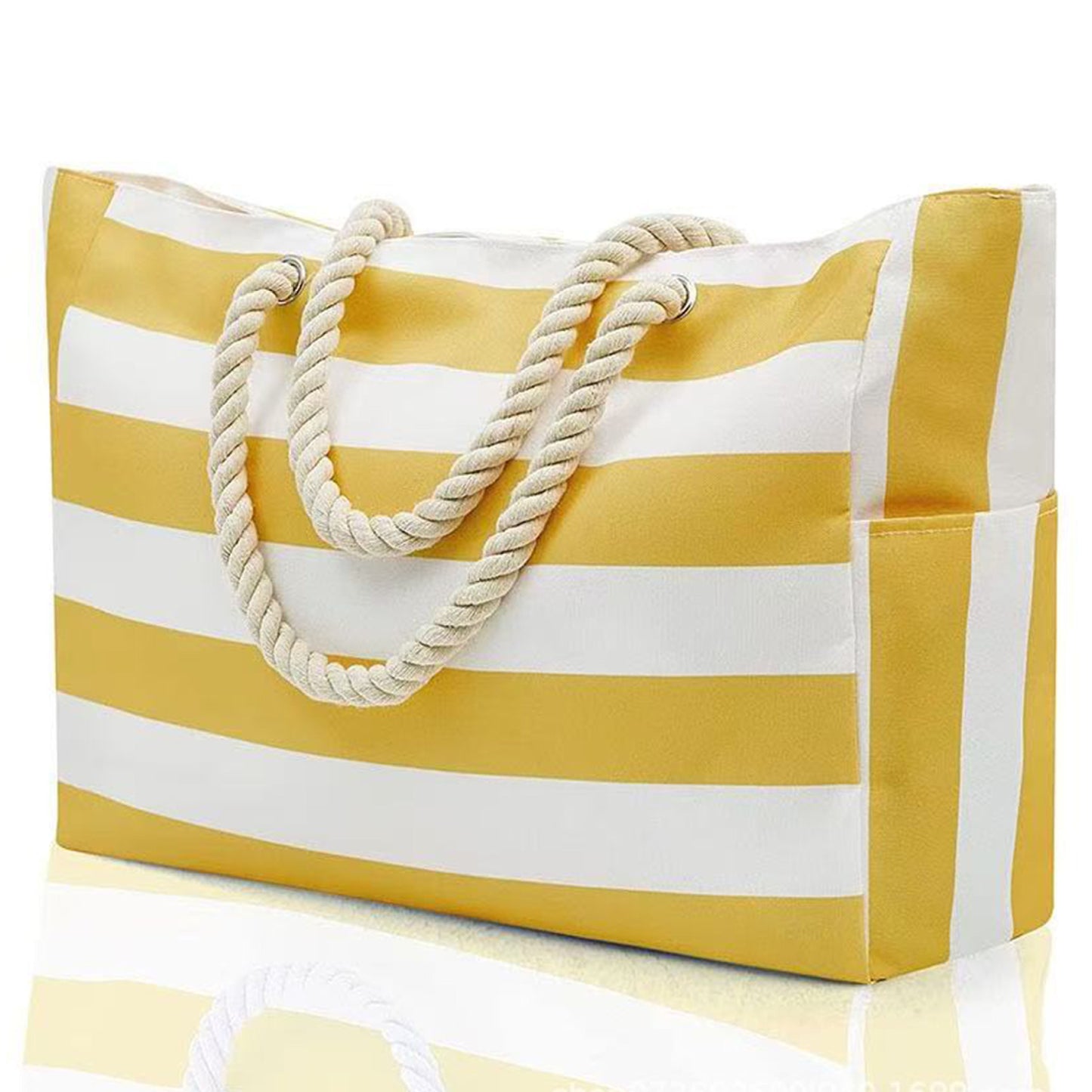 Custom Beach Bag Striped Canvas Tote
