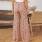 Spotted Ruffle Wide Leg Pants