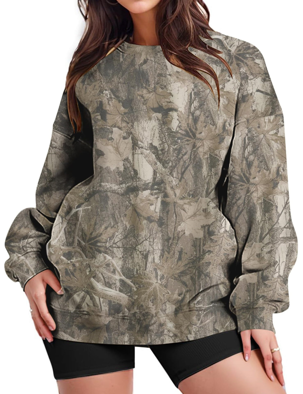 Oversized Camo Crewneck Sweatshirt