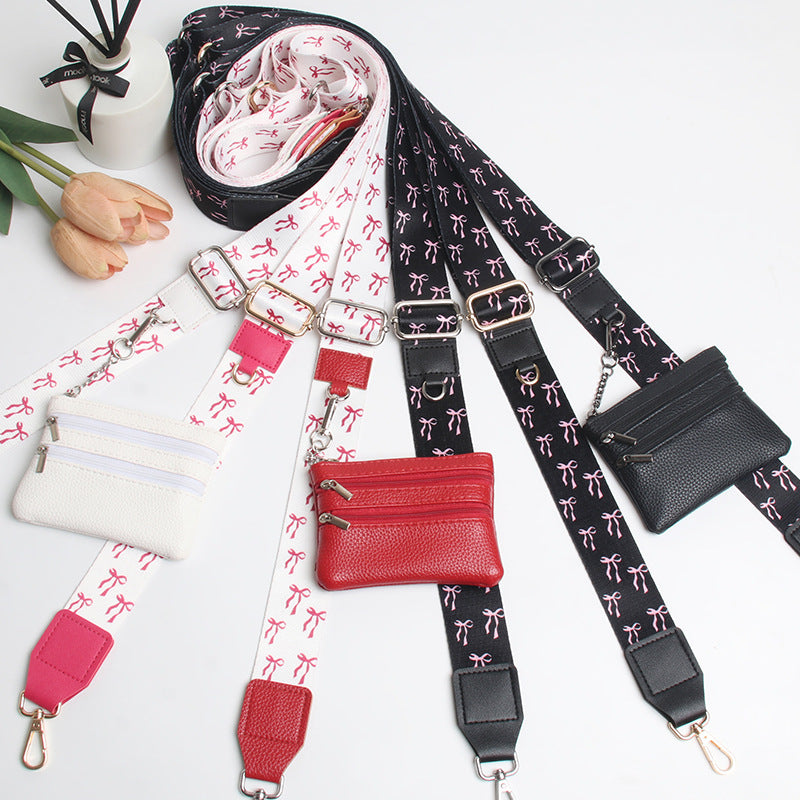 Phone Sling Shouder Strap with Coin Purse-Bow Print