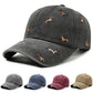 Vintage Distressed Baseball Cap with Puppy Embroidery
