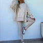 Solid Sweatshirt + Leggings Set