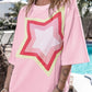 Loose Casual Style Printed Short Sleeved Top