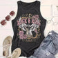 Printed Crew Neck Tank Top