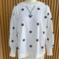 Oversized Color-Block Polka-Dot Print Pullover Sweatshirt