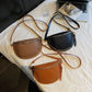 Retro Half Moon Studded Vagen Leather Crossbody Bag