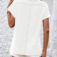 Exposed Seam Crew Neck Ribbed T-shirt-6 Colors