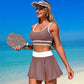 Scoop Neck Top and Skort Swim Set