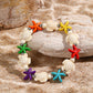 Marine Style Starfish Shell Turquoise Shell Beaded Chain Stretch Bracelets