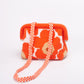 Striped Knit Cloud Frame Clutch Crossbody Bag