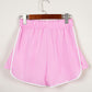 Contrast Trim Pleated Casual Active Shorts