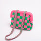 Striped Knit Cloud Frame Clutch Crossbody Bag