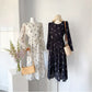 Vintage Floral Print Tie-Waist Midi Dress