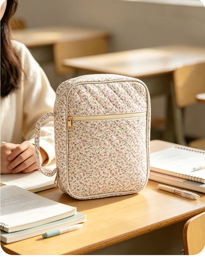 Floral Quilted Large Capacity Bible Book Storage Bag