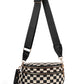Checkered Crossbody Bag with Detachable Pouch