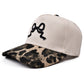 Leopard Print Canvas Hat with Embroidery Bow