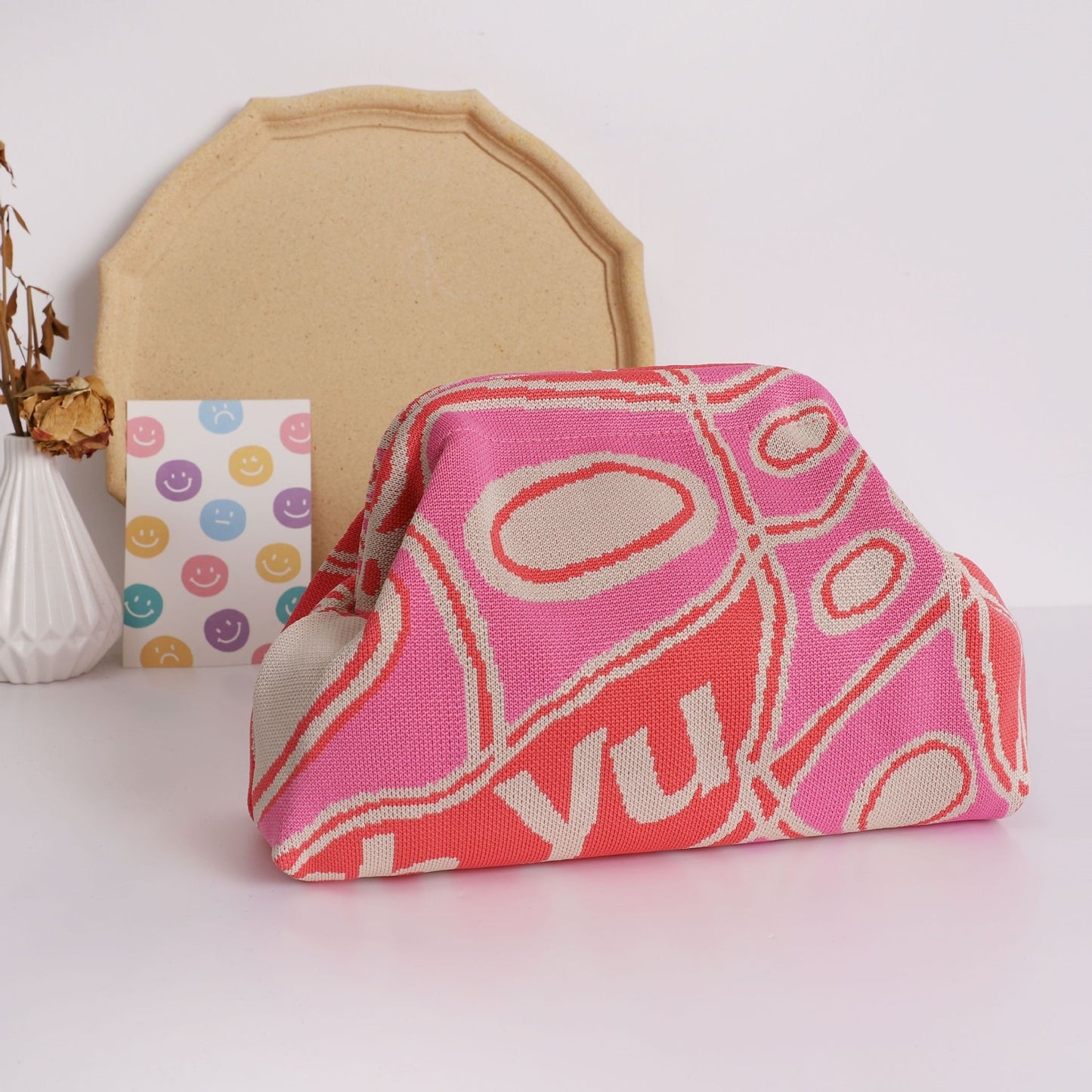 Wave Knit Clutch Bag