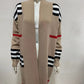 Striped Open Front Longline Sweater Cardigan