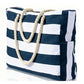 Custom Beach Bag Striped Canvas Tote