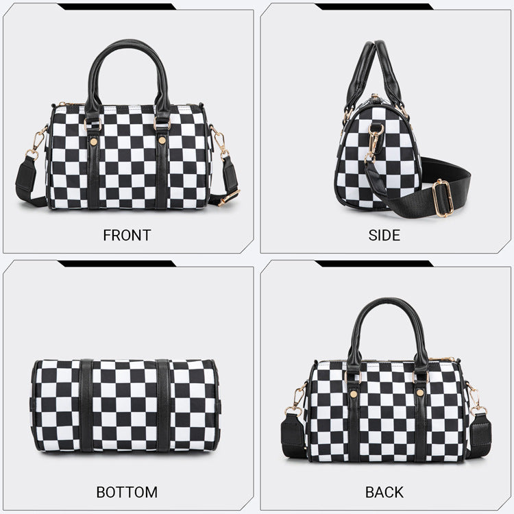 Checkered Boston Bag