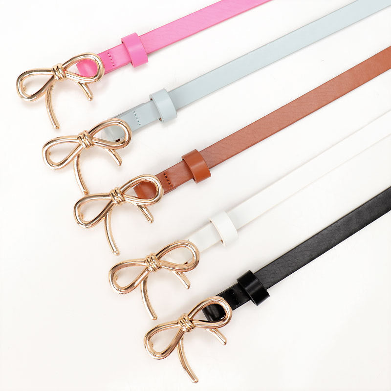 Bow Buckle Skinny Belt