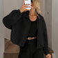 Chic Geometric Textured Zip Up Jacket