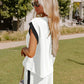 Color Block Pocketed T Shirt and Wide Leg Pants Set